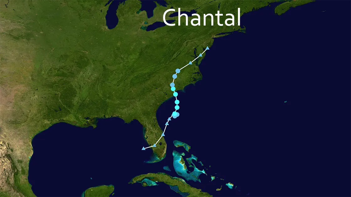 Track map of Chantal