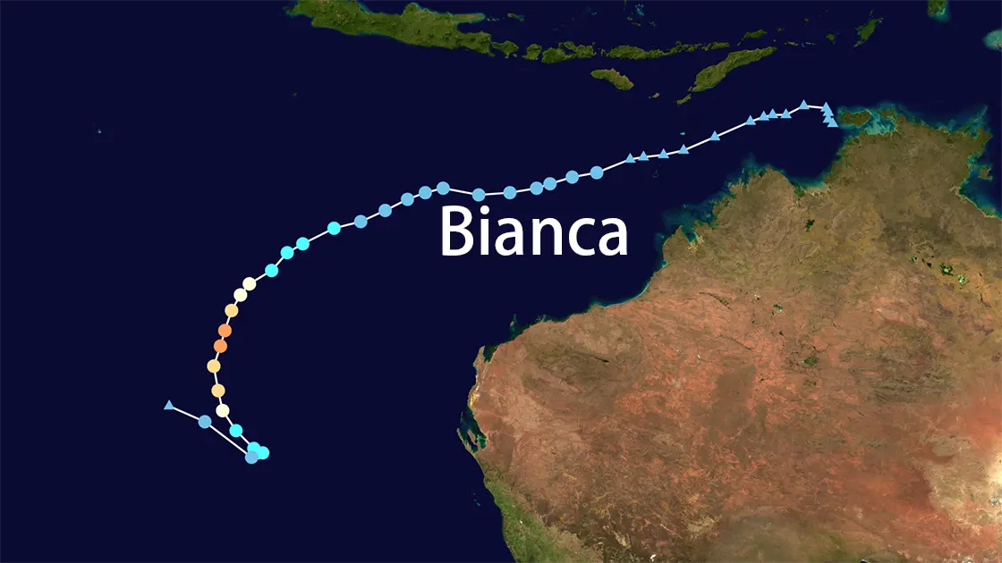 Track map of Bianca