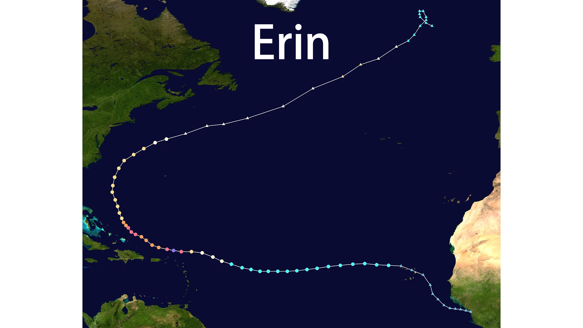 Track map of Erin