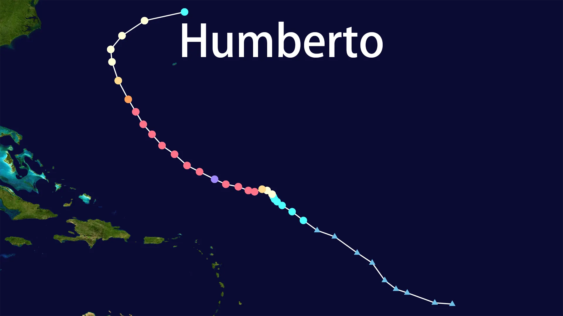 Track map of Humberto
